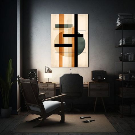 Pintura Mural De Composición Dinámica Con Líneas Paralela 30x40cm-2
