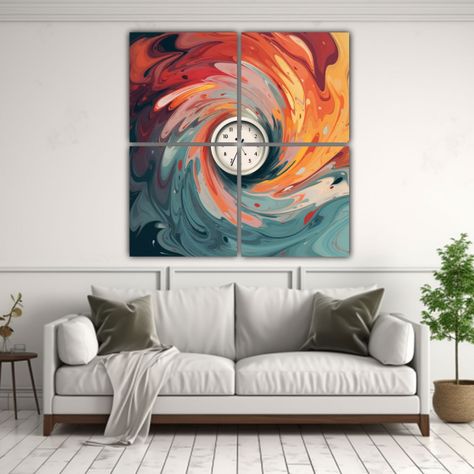 Cuadros Decorativos De Baño Con Reloj: 40x40 Cm-2