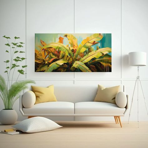 Cuadro Abstracto De Alta Calidad De Un Bananero 60x30cm-2