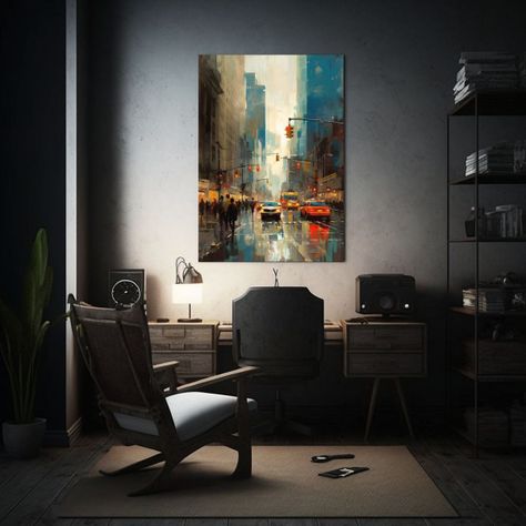 Pinturas Decorativas Vibrantes De Calles De Nueva York Bajo  50x75cm-2