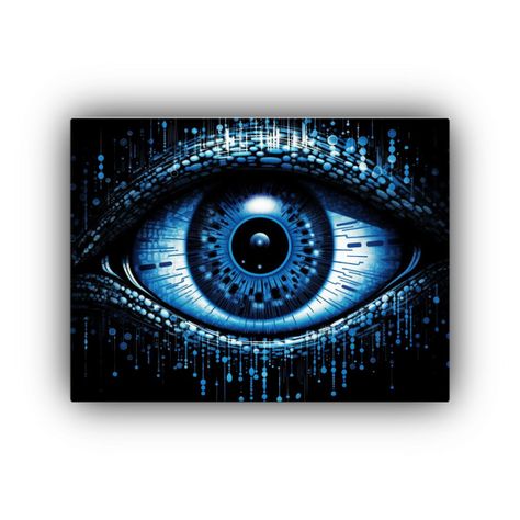 Cuadro Decorativo Abstracto: Ojo Con Luz Azul Estilo Cuadro  65x50cm-0