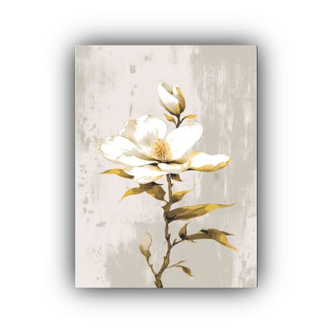 Pintura Cuadro De Interiores Magnolia Flor 50x65cm-0