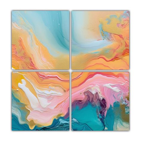 Cuadros Abstractos Expresan Alegría Con Colores 200x200 Cm-0