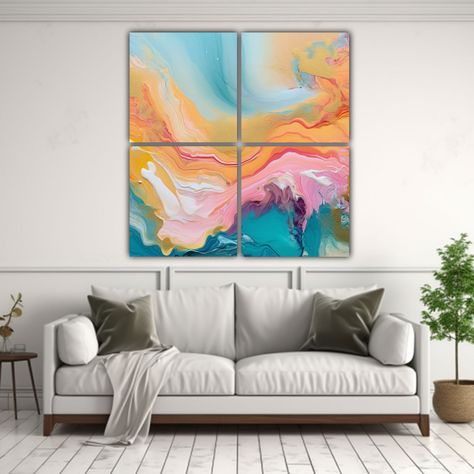 Cuadros Abstractos Expresan Alegría Con Colores 200x200 Cm-2