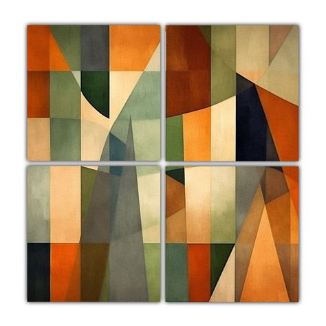 Pinturas Abstractas Geométricas De La Gama De 120x120 Cm-0