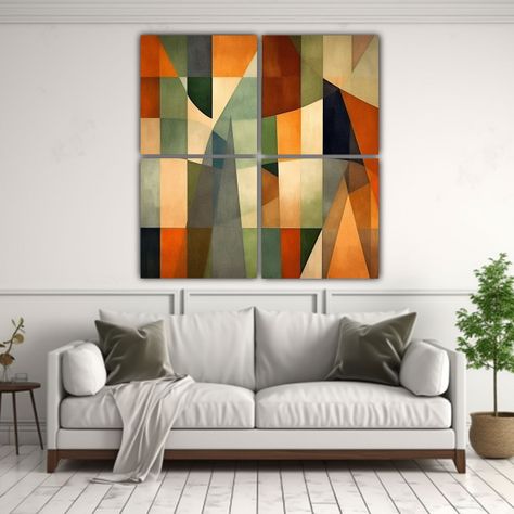 Pinturas Abstractas Geométricas De La Gama De 120x120 Cm-2