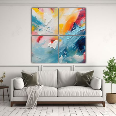 Pintura Abstracta Verano En Bastidor Moderno 4 200x200 Cm-2