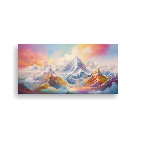 Cuadro Abstracto De Hermoso Estilo Montañas 140x70cm-0