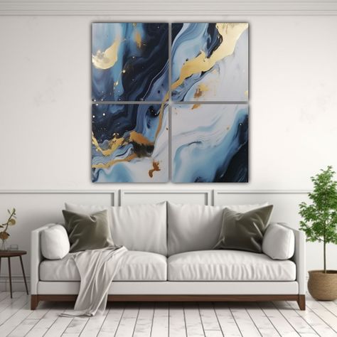 Cuatro Artes Cuadrado Estrellados Sobre Fondo 200x200 Cm-2