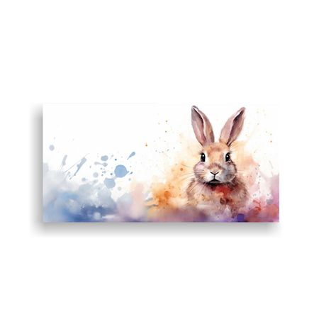 Cuadro De Dibujo Bastidor Madera Conejo Acuarela 120x60cm-0
