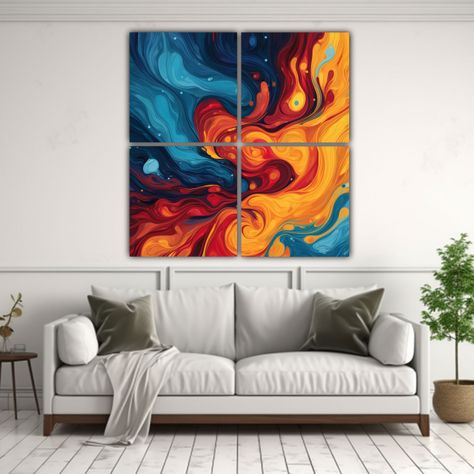 Pintura Decorativa Inspiración Espacial Vibrante 200x200 Cm-2