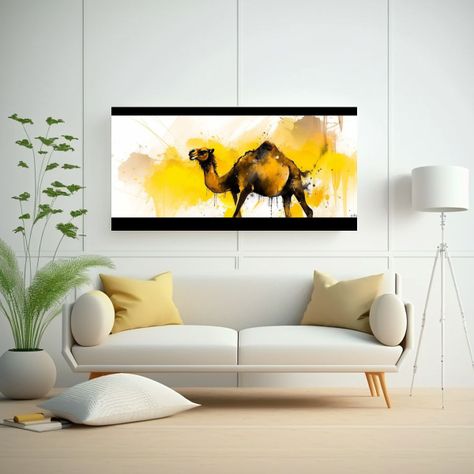 Cuadro Inspiración Camellos Amarillos Y Negros 100x50cm-2