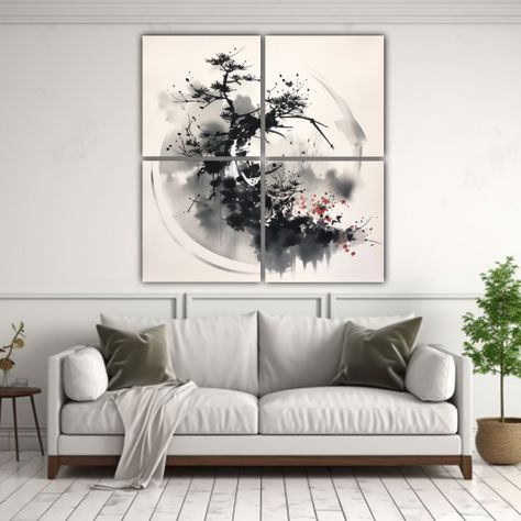 Cuatro Lienzos Alta Calidad Para Pintura Japonesa 200x200 Cm-2