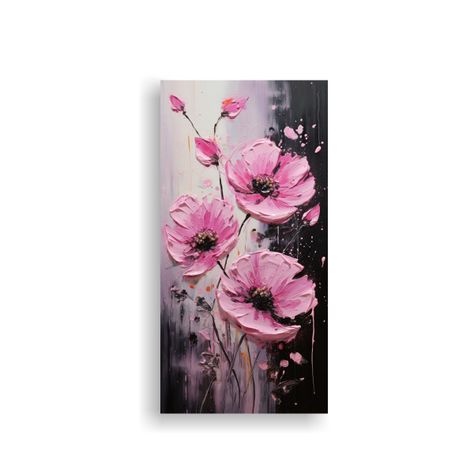 Lienzo De Tela Con Tonos De Simetría: Pintura De 20x40cm-0