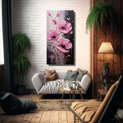 Lienzo De Tela Con Tonos De Simetría: Pintura De 20x40cm-2
