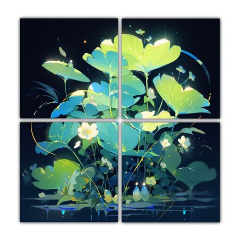 4 Cuadros De Tela Cuadrados Para Oficina En Tonos 200x200 Cm-0