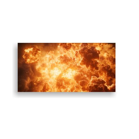 Pintura Mural Vintage: Explosión De Fuego 100x50cm-0