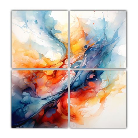 Pintura Acuarela Impresionista De Abstracción 200x200 Cm-0