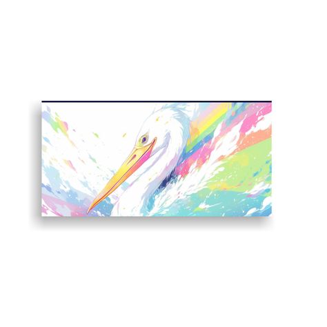 Cuadro Neo Pop Art Pelícano En Colores Arcoíris  60x30cm-0