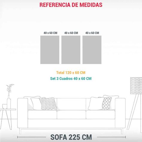 Pintura Mural Acrílica En Tres Lienzos Blancos 120x60 Cm-1