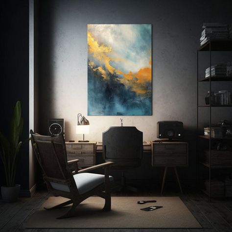 Arte De Pared Acuarela Abstracta Resiste Amanecer 40x60cm-2