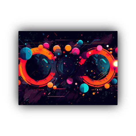 Lienzo Vintage Abstracto Galaxia Arte Plano Colorido Pop Cut 90x60cm-0