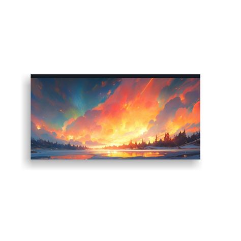 Pintura Abstracta Equilibrio Visual Luces Del Nort 80x40cm-0