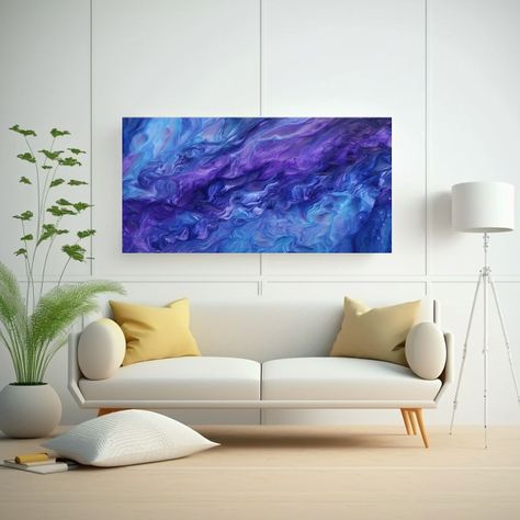 Cuadro Baño: Algas Marinas Flotantes En Violeta 140x70cm-2