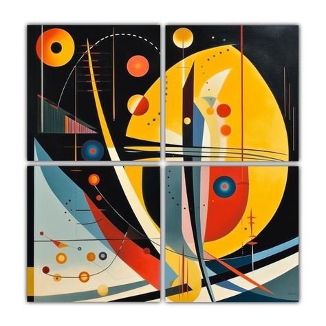 Cuadro época Kandinsky Para Decoración De Pared 200x200 Cm-0