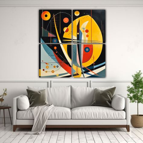 Cuadro época Kandinsky Para Decoración De Pared 200x200 Cm-2