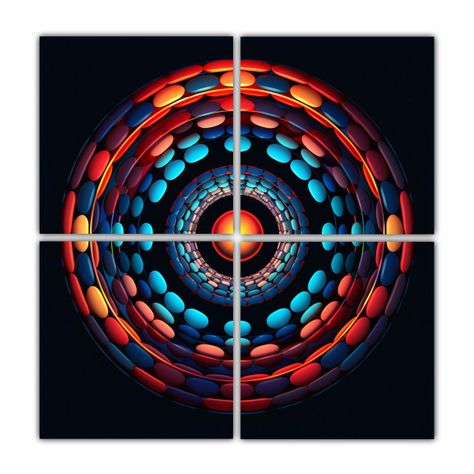 Cuadros Abstractos Diseño Simétrico De Círculo 200x200 Cm-0