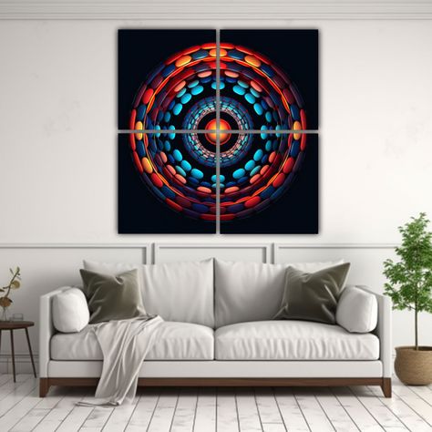 Cuadros Abstractos Diseño Simétrico De Círculo 200x200 Cm-2