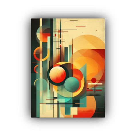 Cuadro Abstracto Retro Futurista De Colores 40x60cm-0