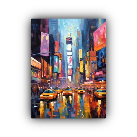 Pintura Paleta Cuchillo Arte Colores Profundidad 60x90cm-0