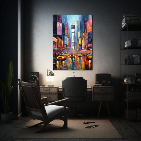 Pintura Paleta Cuchillo Arte Colores Profundidad 60x90cm-2