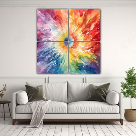 Cuatro Lienzos De Tela Patrón Intenso Decorativos 80x80 Cm-2