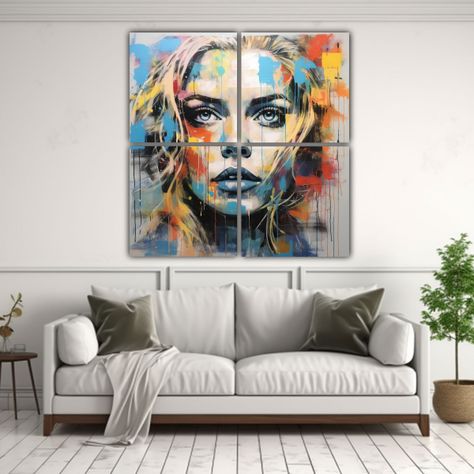 Cuadro Tela Sublimada Madonna En El Espacio 200x200 Cm-2