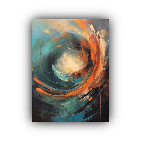 Cuadro Abstracto Con Colores Vibrantes En Lienzo 30x45cm-0