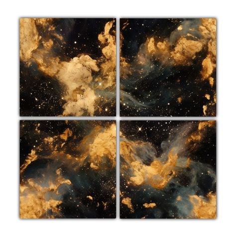 Pintura Cuadrada Pared Galaxy Polvo Brilloso 40x40 Cm-0