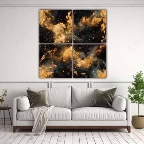 Pintura Cuadrada Pared Galaxy Polvo Brilloso 40x40 Cm-2