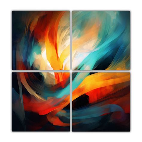 Cuatro Cuadros Movimiento Escenario Castro Arte 200x200 Cm-0