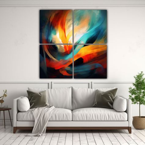 Cuatro Cuadros Movimiento Escenario Castro Arte 200x200 Cm-2