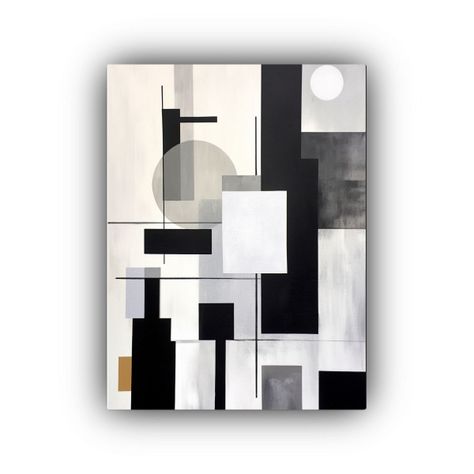 Pintura Abstracta Geométrica De Alta Resolución 30x40cm-0