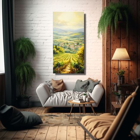 Paisaje Abstracto De Viñedos De Toscana Bañados 30x60cm-2