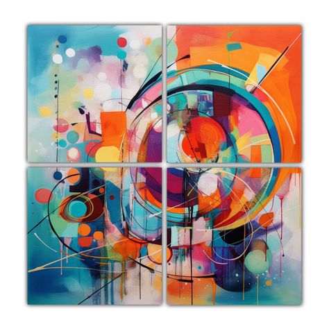 Pinturas Expresivas Estilo Boho, Colores 200x200 Cm-0