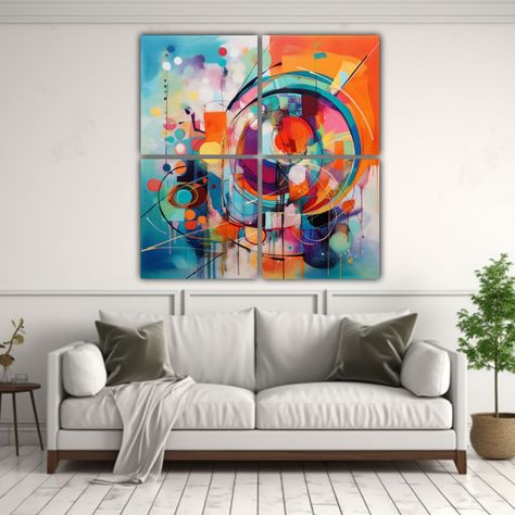 Pinturas Expresivas Estilo Boho, Colores 200x200 Cm-2