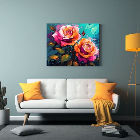 Cuadro Diseño Full Color Con Flores De Rosa En Plena Florac 50x40cm-2