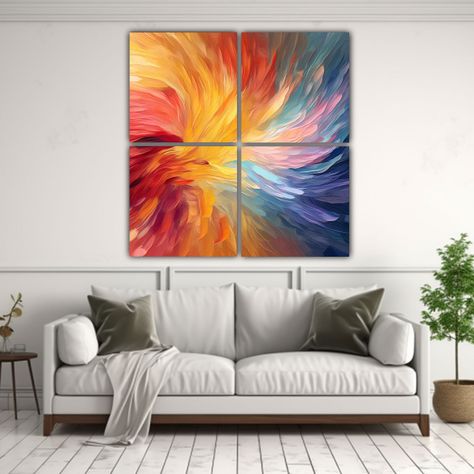 Cuadro De Pared Impreso Con Arte Calmante 200x200 Cm-2