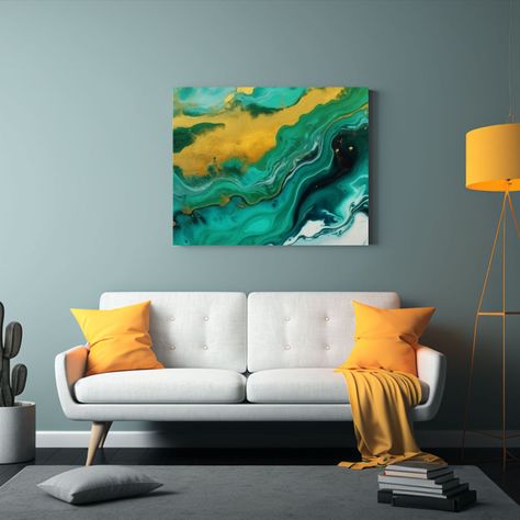 Fondo Acuarela Verde Dibujado Con Pincel Para Decoración. 75x50cm-2