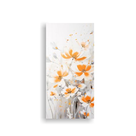 Pintura Acrílica Moderna En Lienzo Blanco 20x40cm-0